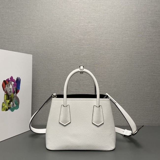 Prada Double leather mini bag 1BG443 white