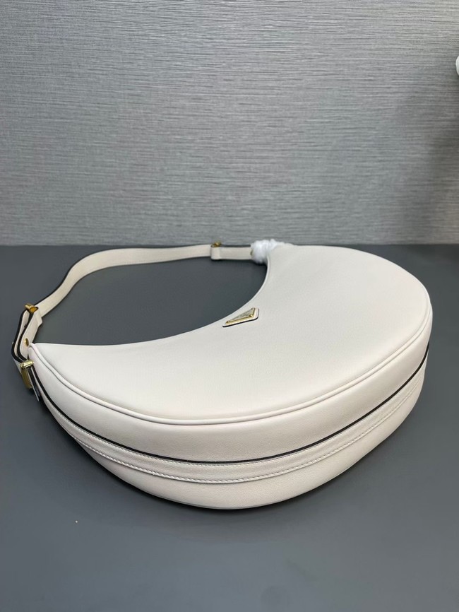 Prada Large leather shoulder bag 1BC212 white