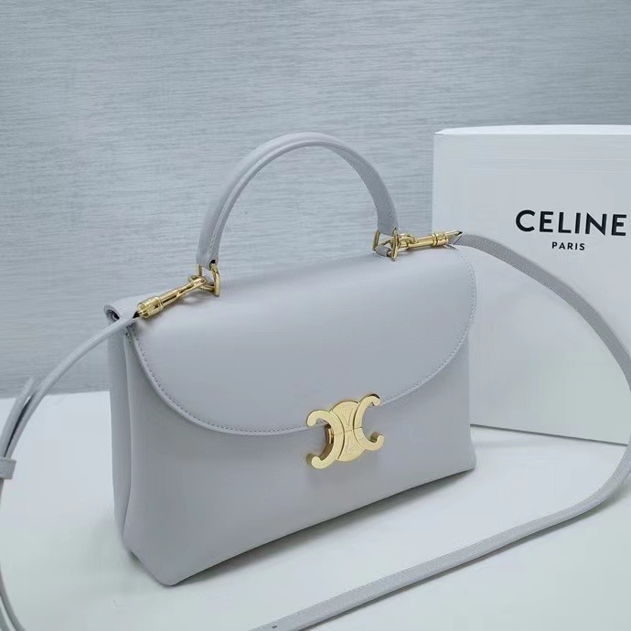 CELINE MEDIUM NINO BAG IN SUPPLE CALFSKIN 117523 LIGHT STONE