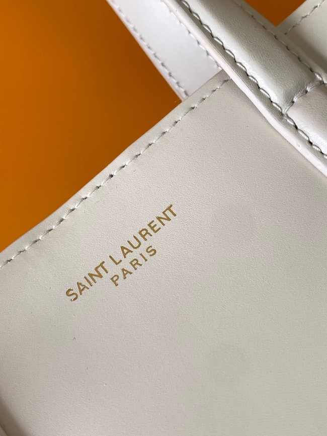 Saint Laurent MINI TOY SHOPPING SAINT LAURENT IN BOX LEATHER 773995 BLANC VINTAGE