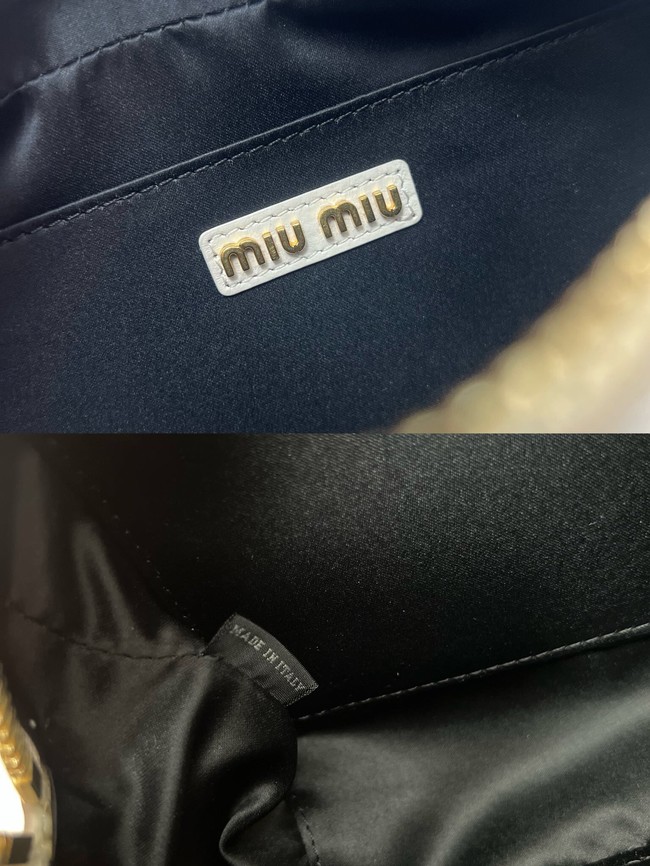 MIU MIU Original Leather Top Handle Bag 5BB123 white