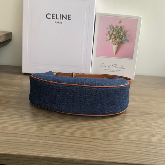 CELINE AVA BAG IN Denim Blue AND CALFSKIN 193952 TAN