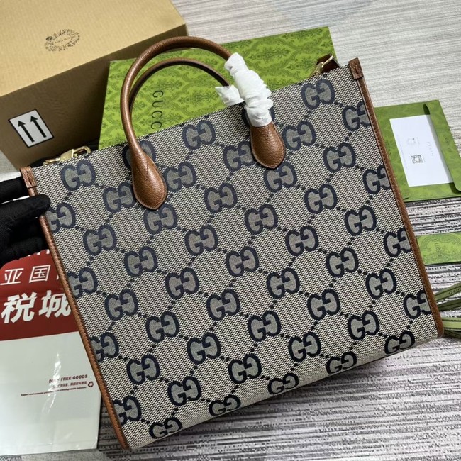 Gucci Tote bag with jumbo GG 678839 blue&brown