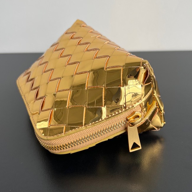 Bottega Veneta Intrecciato Beauty Pouch 764044 gold