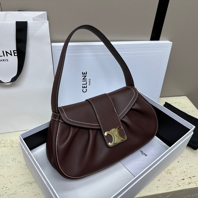 CELINE MEDIUM POLLY BAG IN SUPPLE CALFSKIN 115633 Wine