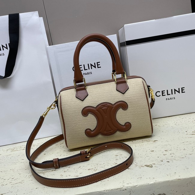 CELINE SMALL BOSTON IN SMOOTH CALFSKIN 113773 NATURAL & TAN