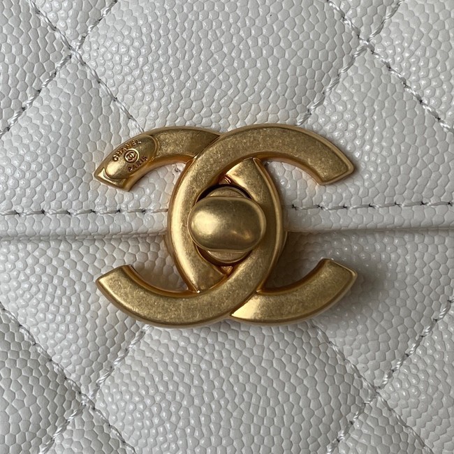Chanel FLAP BAG WITH TOP HANDLE AS4008 white