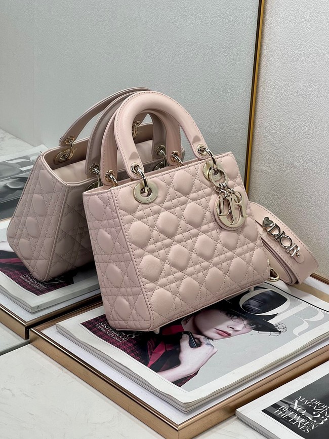 Small Lady Dior My ABCDior Bag Powder Pink Cannage Lambskin M0538ONG