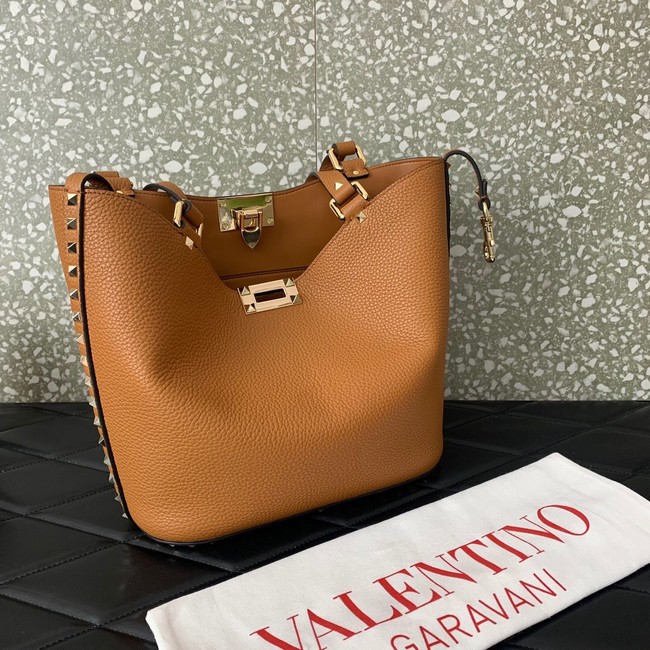 VALENTINO GARAVANI Loco Calf leather bag 0055 brown