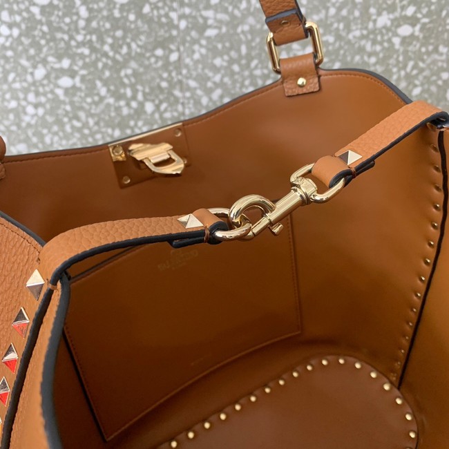VALENTINO GARAVANI Loco Calf leather bag 0055 brown