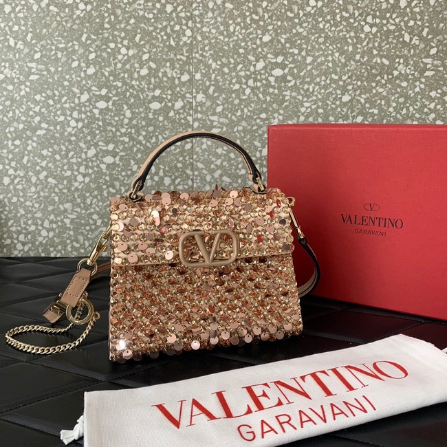 VALENTINO Vsling mini imitation crystal bag 0064 pink