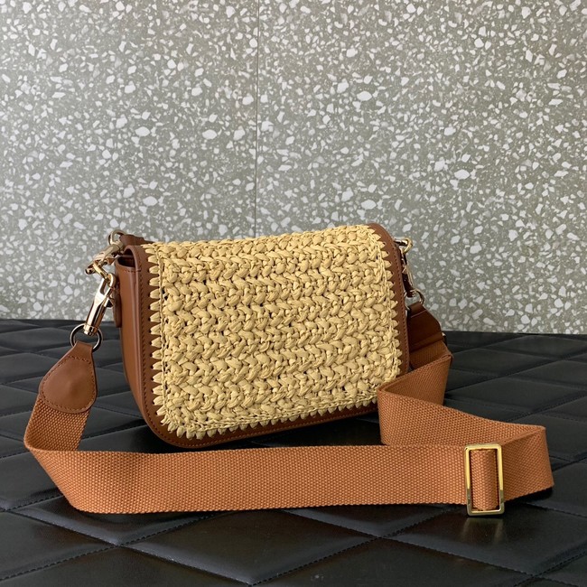 VALENTINO Medium RAFFIA MACRAME Shoulder Bag 0356 brown