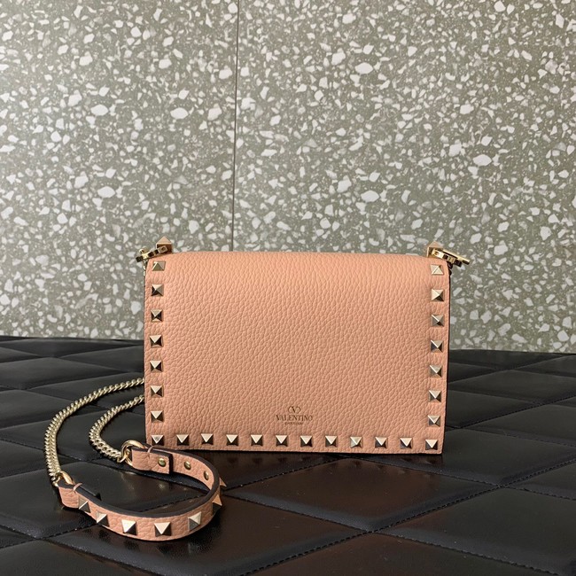 VALENTINO Rockstud calfskin chain bag SHI16 pink