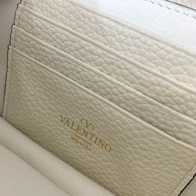 VALENTINO Rockstud calfskin chain bag SHI16 white