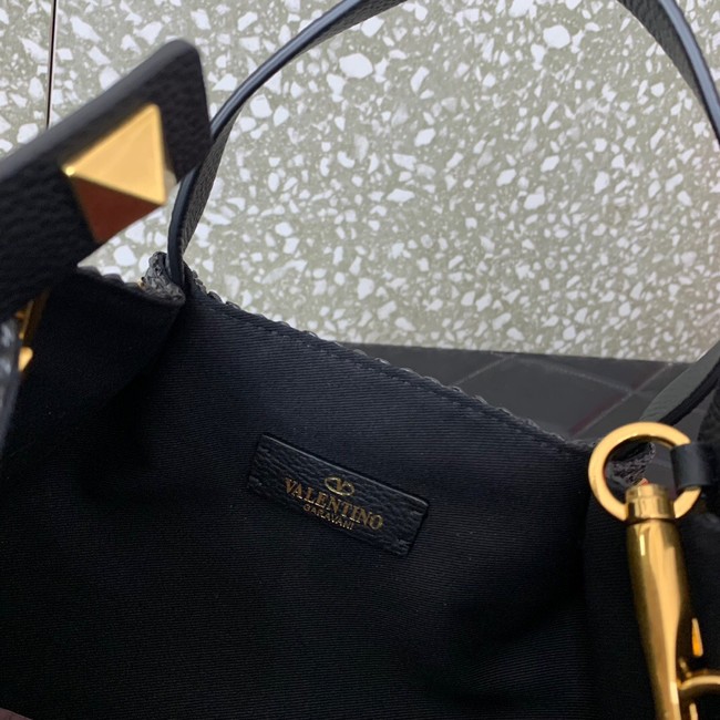 VALENTINO Small RAFFIA MACRAME Shoulder Bag 0330S black