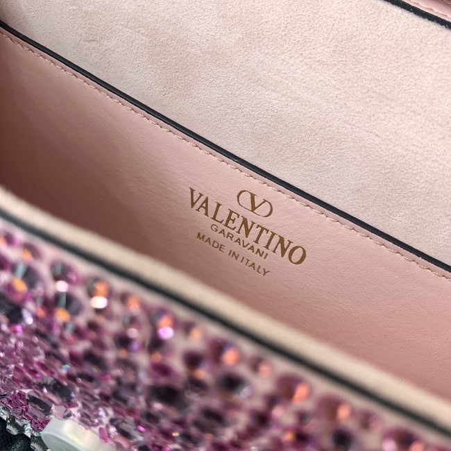 VALENTINO Super Mini Loco imitation crystal chain bag WP0Z28 pink