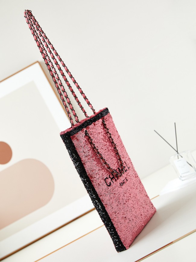 Chanel SHOPPING BAG AS4856 Dark Pink & Black