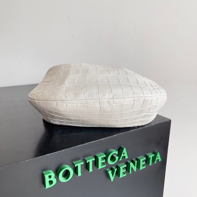 Bottega Veneta Mini Jodie Mini alligator leather top handle bag 717709 white