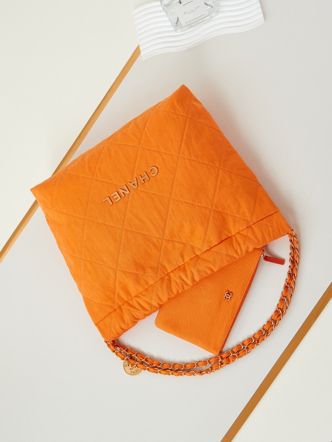 CHANEL 22 HANDBAG Fabric AS3260 orange