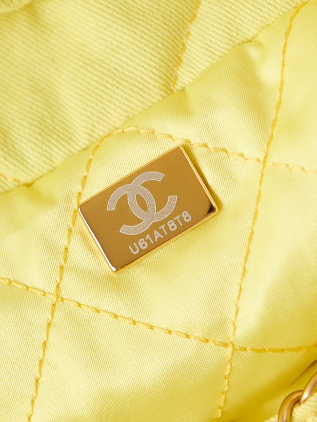 CHANEL 22 MINI HANDBAG Fabric AS3980 yellow