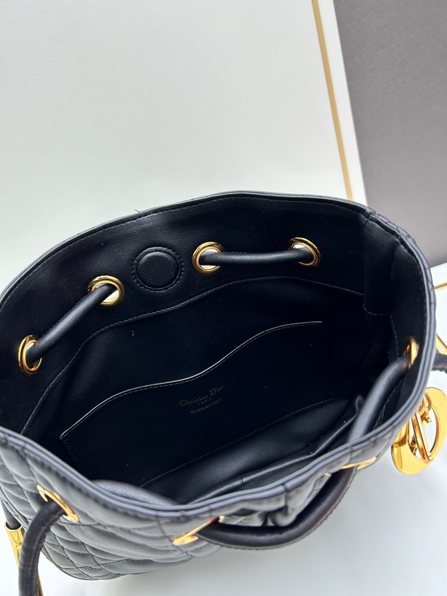 Medium Dior Nolita Bag Black Macrocannage Lambskin M2312UN