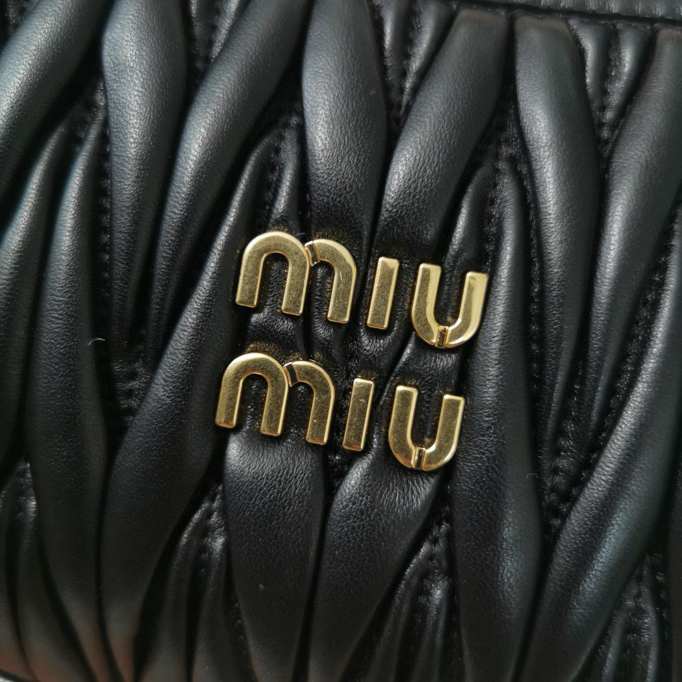 Miu Miu Wander Matelasse Original Sheepskin Bag 5BC125 Black