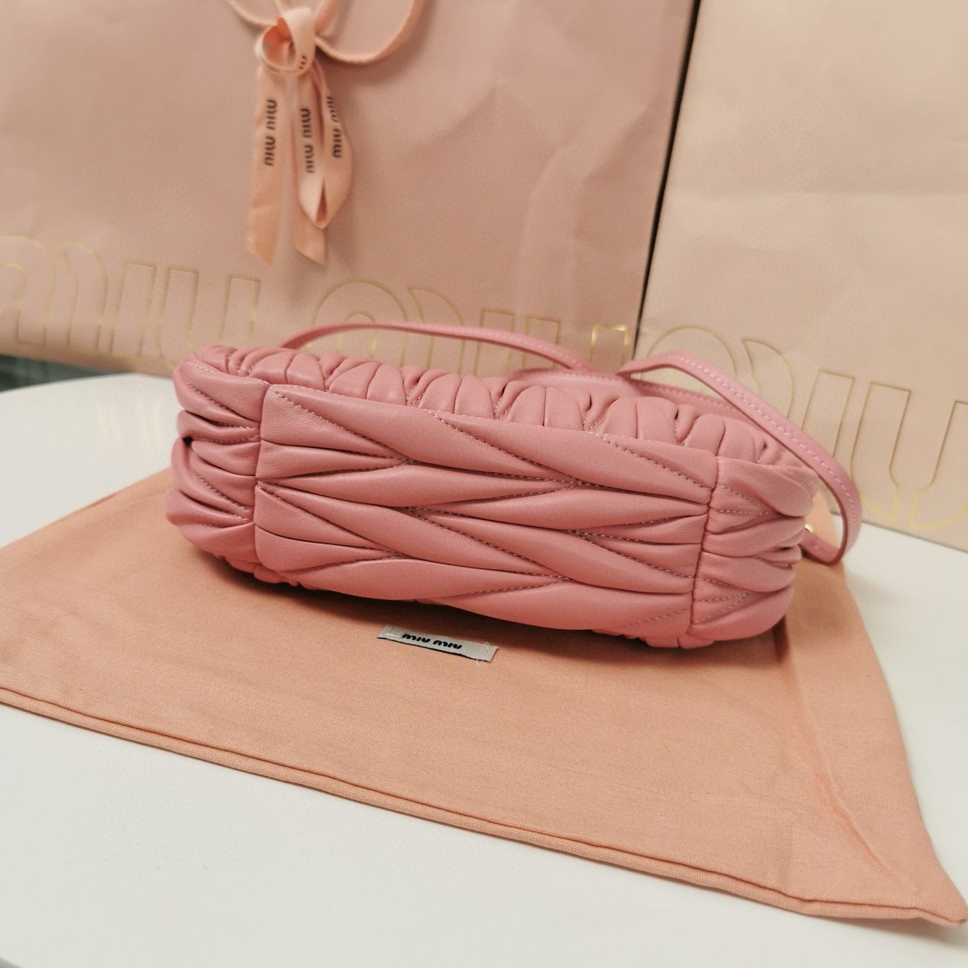 Miu Miu Wander Matelasse Original Sheepskin Bag 5BC125 Pink