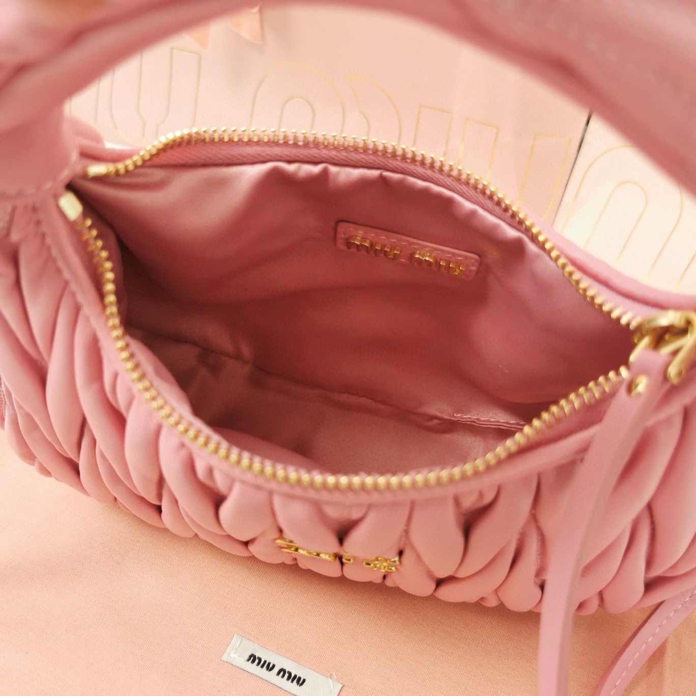 Miu Miu Wander Matelasse Original Sheepskin Bag 5BC125 Pink