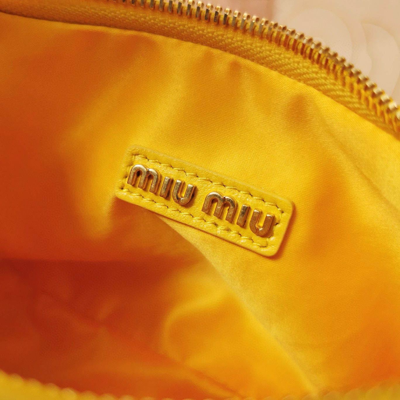 Miu Miu Wander Matelasse Original Sheepskin Bag 5BC125 Yellow