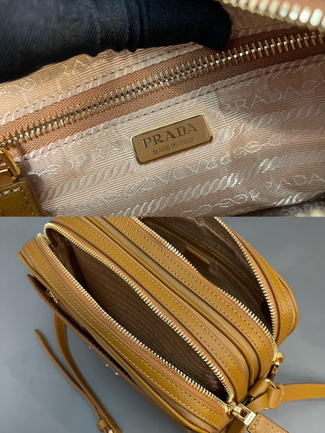 Prada Re-Nylon and brushed leather shoulder bag 1BH218 Apricot