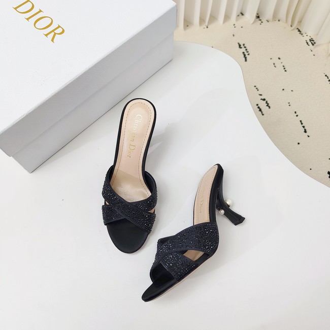 Dior Tribales Heeled Slide Suede Calfskin and Strass 11910-1