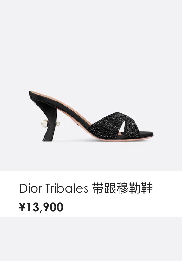 Dior Tribales Heeled Slide Suede Calfskin and Strass 11910-1