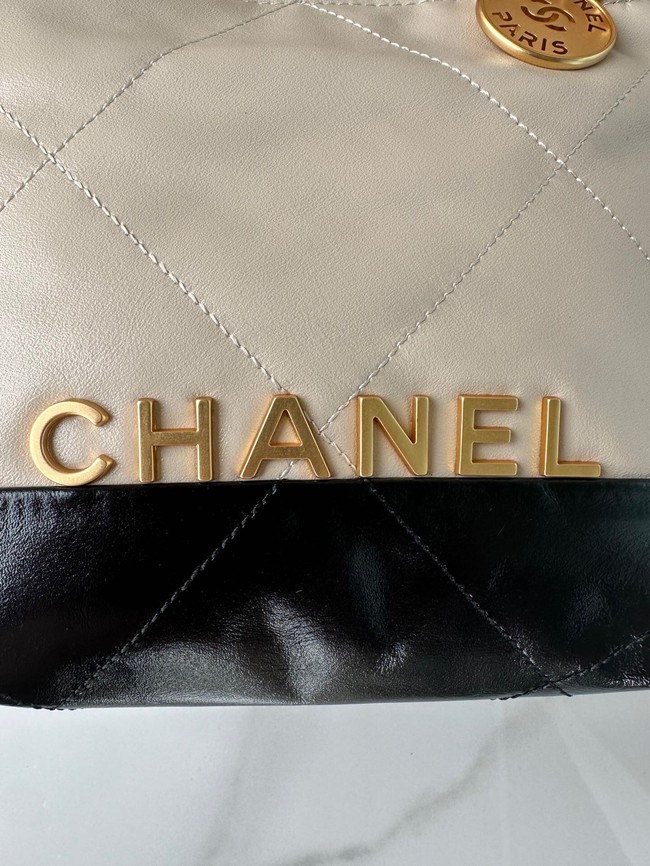 CHANEL 22 MINI HANDBAG AS3980 Apricot & Black