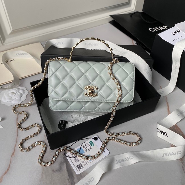 CHANEL CLUTCH WITH CHAIN AP3797 light blue
