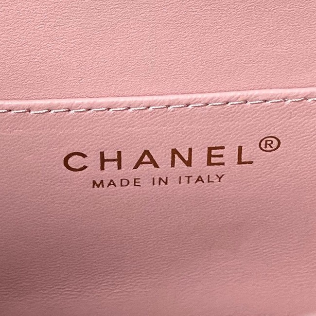 Chanel SMALL FLAP BAG WITH TOP HANDLE AS6262 PINK