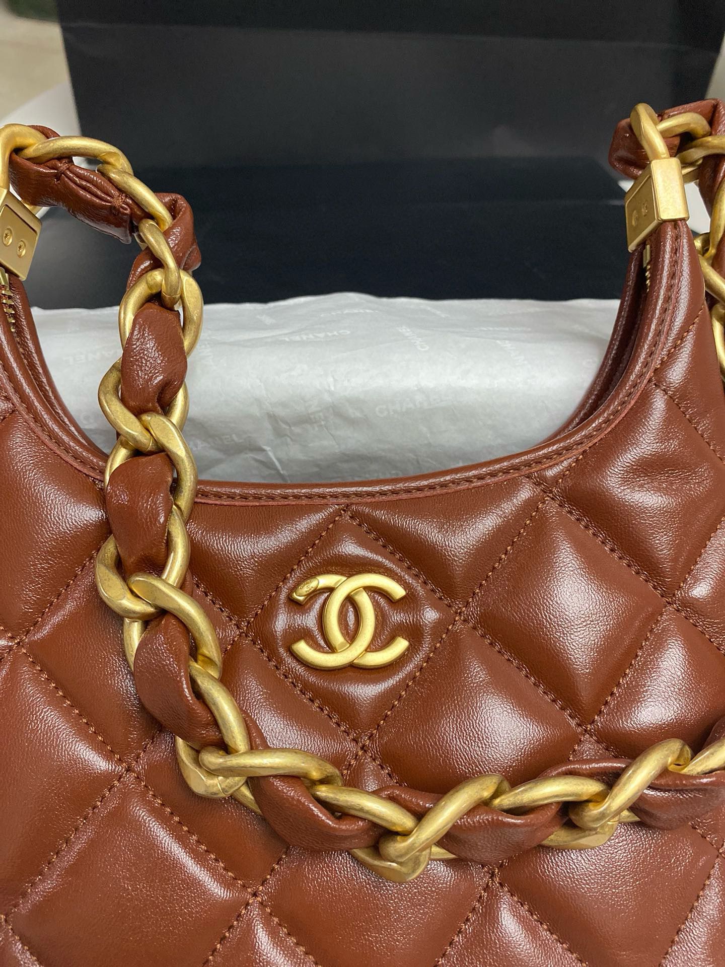 Chanel 24A Original Leather Hobo Bag AS4922 AS4923 Brown