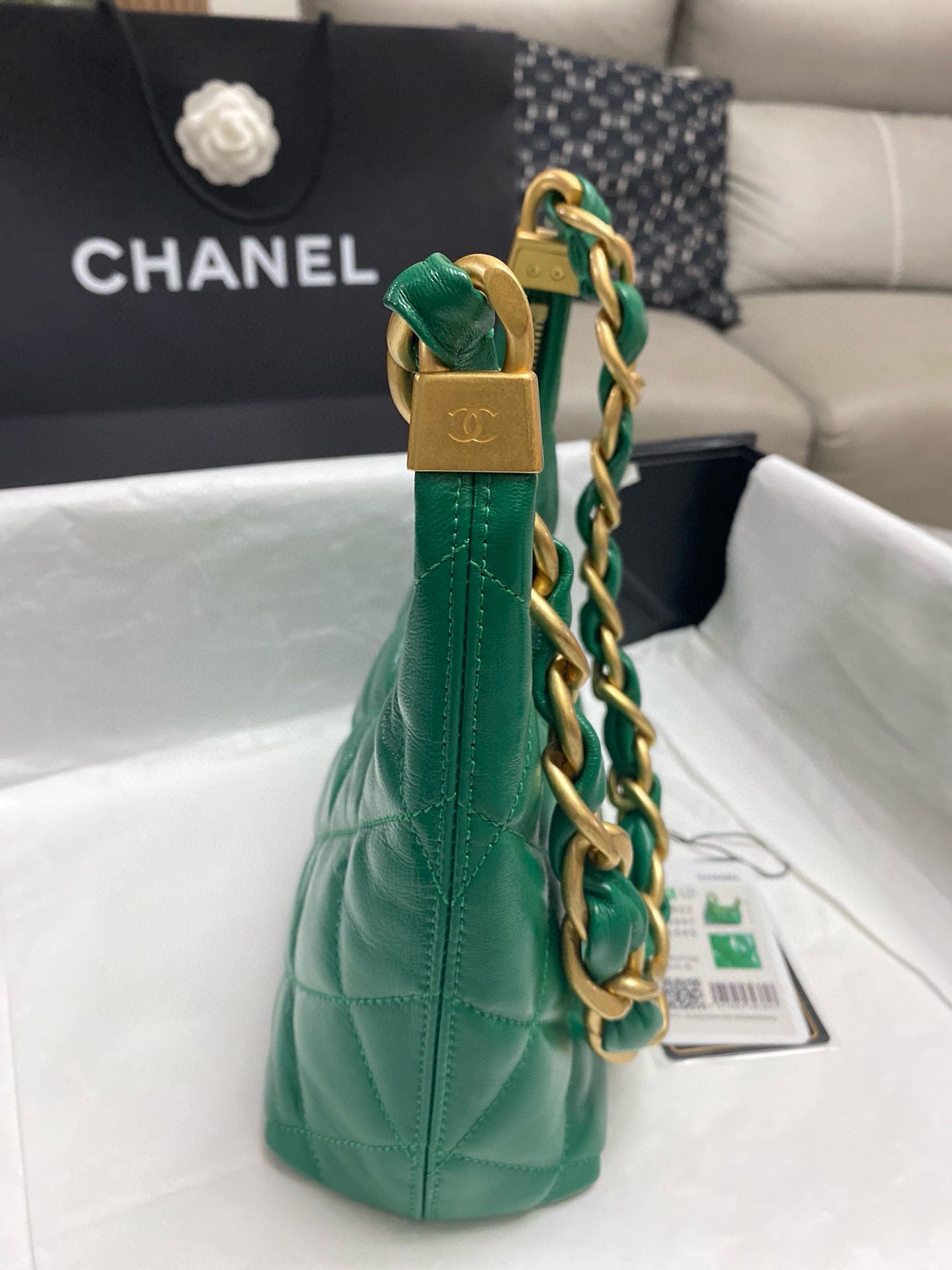 Chanel 24A Original Leather Hobo Bag AS4922 AS4923 Green