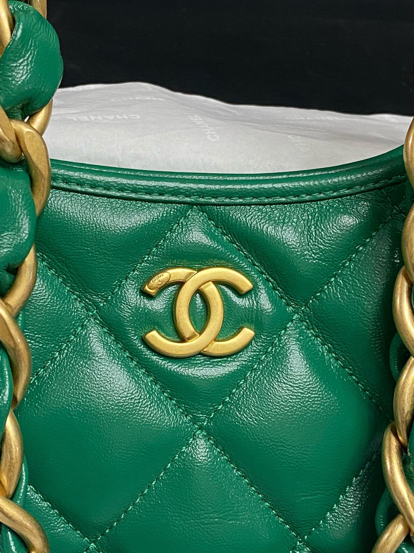 Chanel 24A Original Leather Hobo Bag AS4922 AS4923 Green