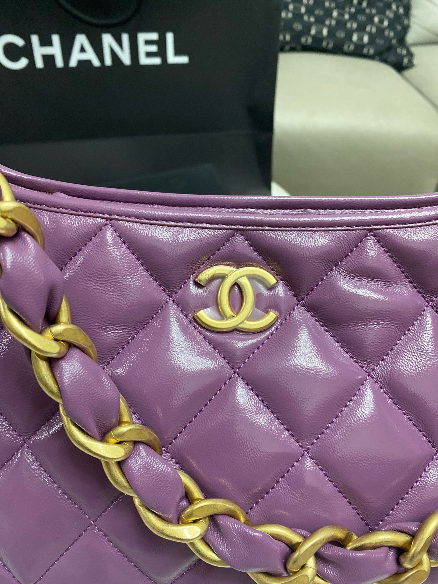 Chanel 24A Original Leather Hobo Bag AS4922 AS4923 Purple