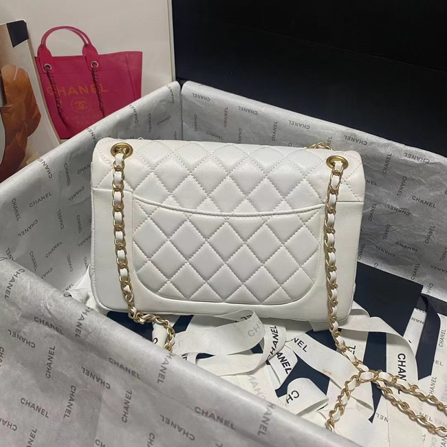 CHANEL FLAP BAG Lambskin 23365 WHITE