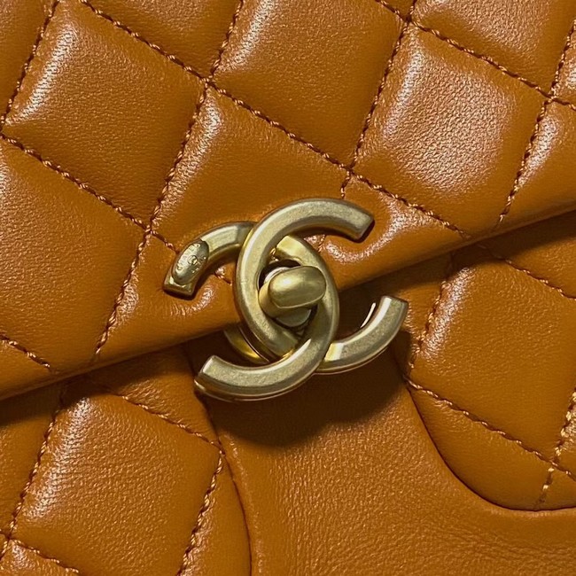 CHANEL FLAP BAG Lambskin 23365 brown