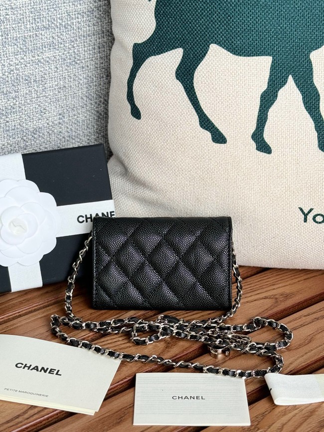 Chanel MINI BELT BAG Gold-Tone Metal A81081 black