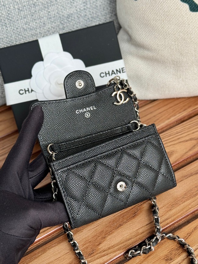 Chanel MINI BELT BAG Gold-Tone Metal A81081 black