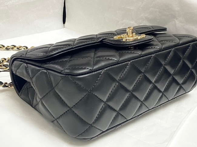 Chanel MINI FLAP BAG WITH TOP HANDLE AS4924 black