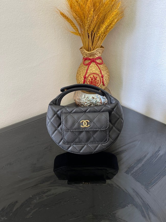 Chanel POUCH Lambskin & Gold-Tone Metal AP3467 black