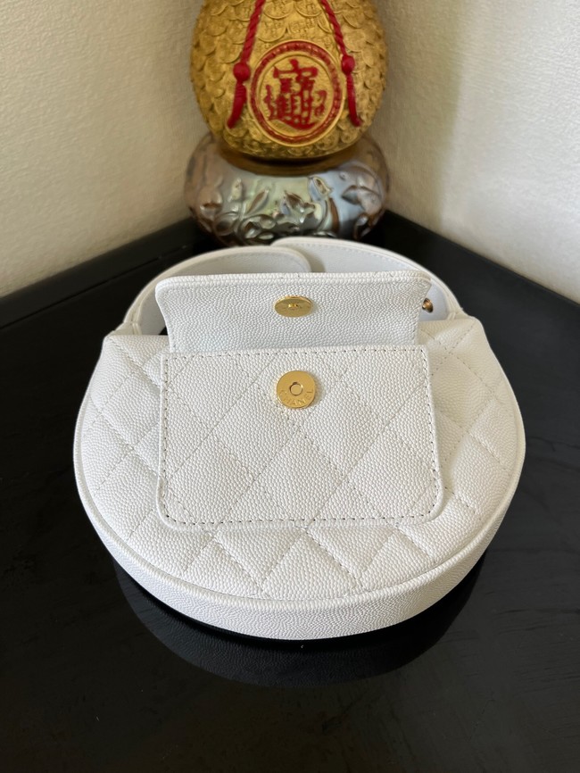 Chanel POUCH Lambskin & Gold-Tone Metal AP3467 white