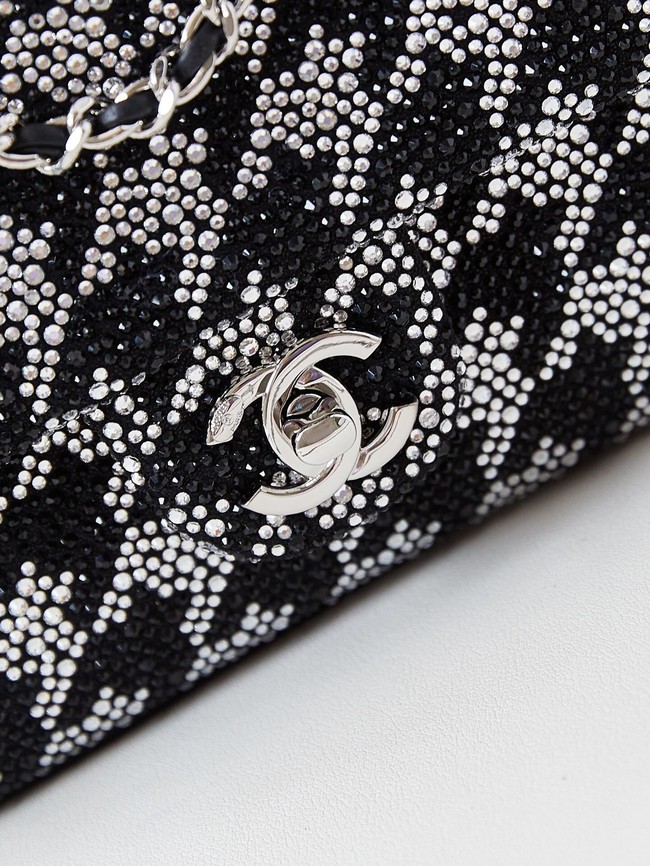 CHANEL 24A EVENING BAG AS4297 Black & Silver