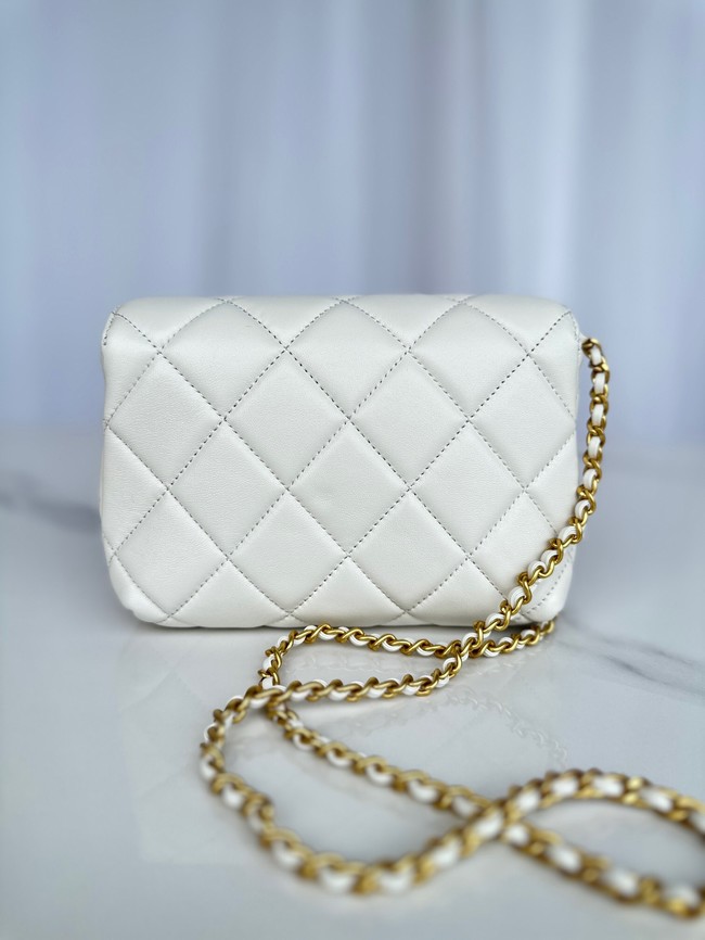 Chanel MINI FLAP BAG AS4986 white