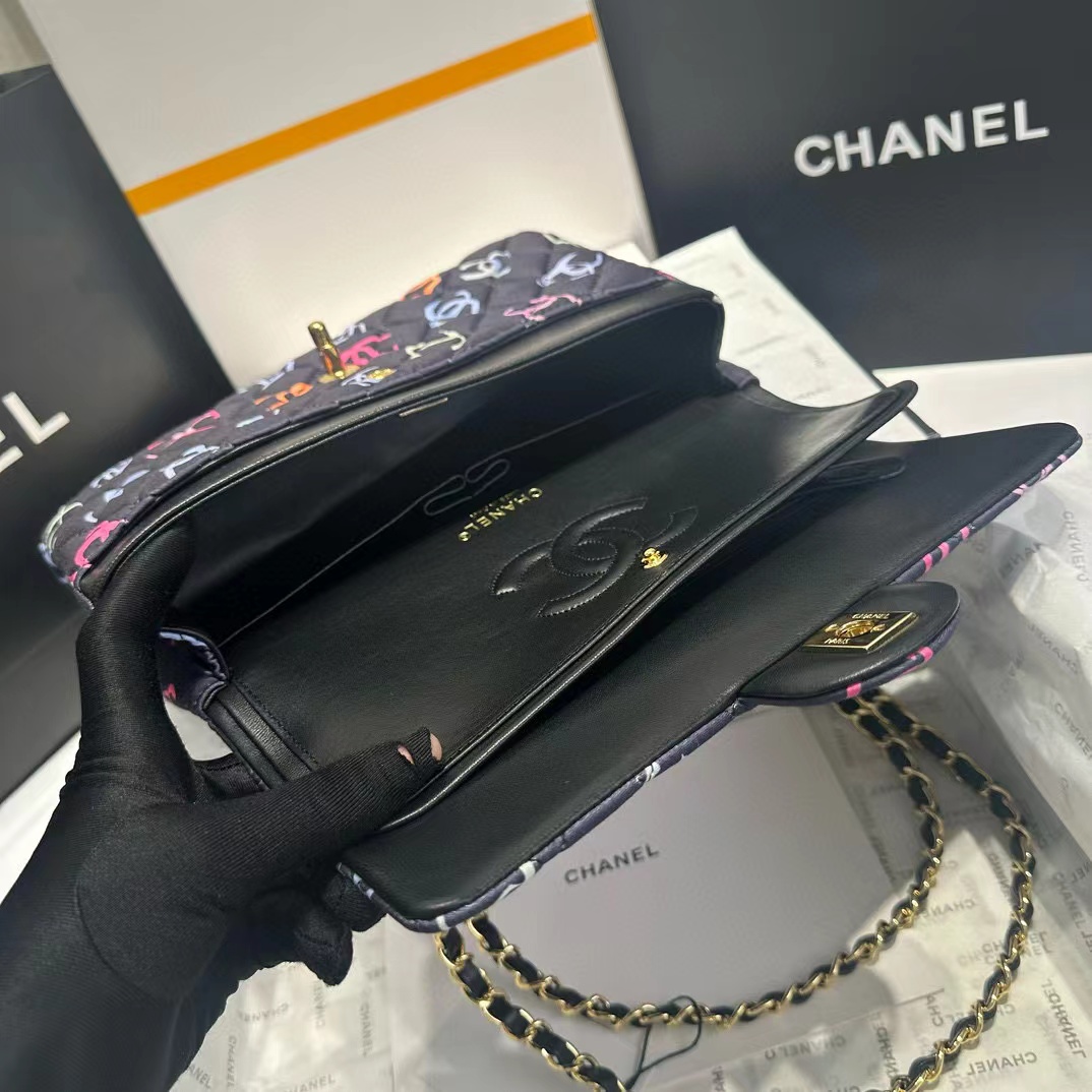 CHANEL CLASSIC 11.12 HANDBAG A01112 Black & Multicolor