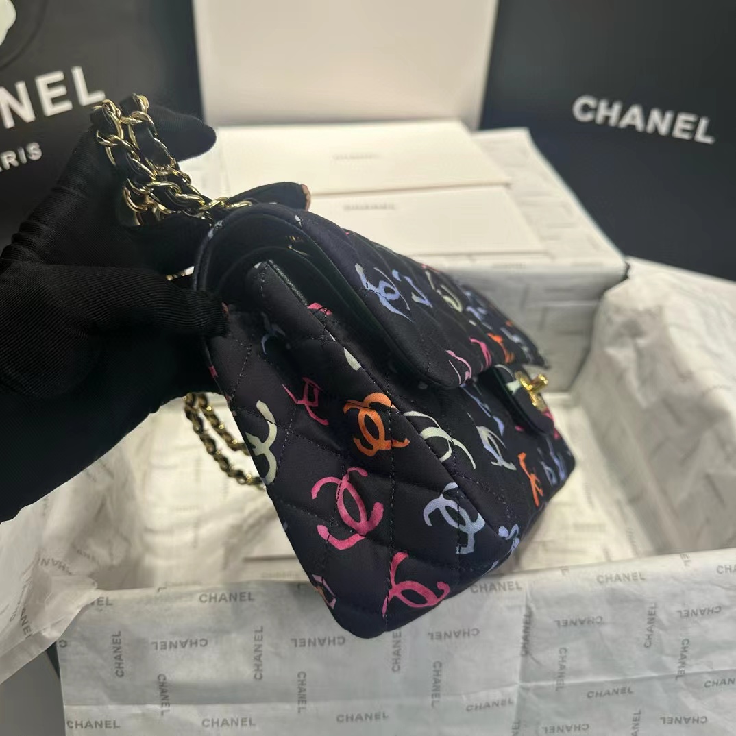 CHANEL CLASSIC 11.12 HANDBAG A01112 Black & Multicolor